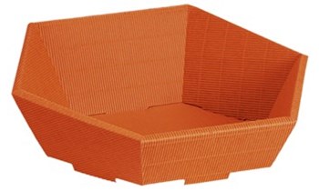 Präsentkorb Karton hexagonal 27/29cm - 6/10,5cmh Orange